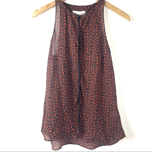 A.L.C. | Silk Blouse Top Size XS Sleeveless Allover Print - Picture 3 of 6